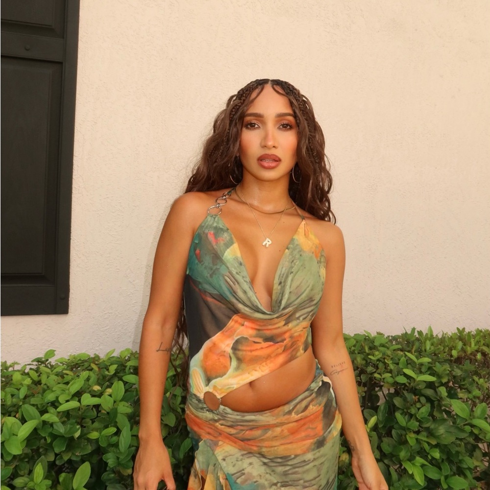 Fashion Nova Multicolor Halter Dress